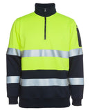 JB's Wear Hi Vis 1/2 Zip (D+N) Fleecy Sweat With Reflective Tape 6HZFS - Star Uniforms Australia