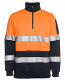 JB's Wear Hi Vis 1/2 Zip (D+N) Fleecy Sweat With Reflective Tape 6HZFS - Star Uniforms Australia