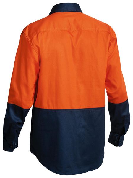 Bisley 2 Tone Hi Vis Drill Shirt - Long Sleeve-BS6267