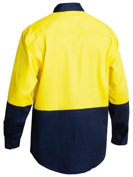 Bisley 2 Tone Hi Vis Drill Shirt - Long Sleeve-BS6267