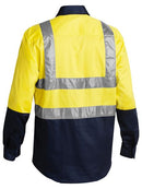 Bisley 2 Tone Hi Vis Drill Shirt 3M Reflective Tape - Long Sleeve-BS6267T