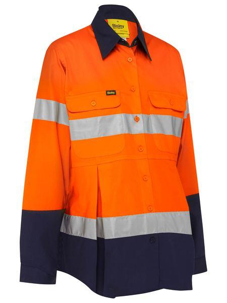 Bisley Women's Taped Hi Vis Maternity Drill Shirt-BLM6456T