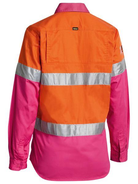 Bisley Women's Taped Hi Vis Cool Lightweight Drill Shirt -BL6696T