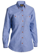 Bisley Ladies Chambray Shirt - Long Sleeve-B76407L