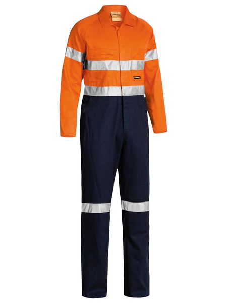 Bisley 2 Tone Hi Vis Lightweight Coveralls 3m Reflective Tape-BC6719TW