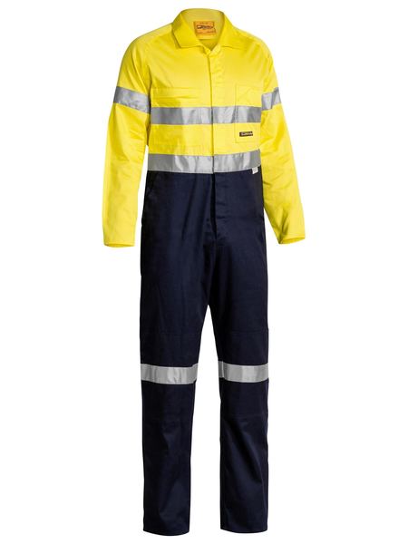 Bisley 2 Tone Hi Vis Lightweight Coveralls 3m Reflective Tape-BC6719TW