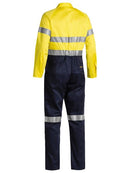 Bisley 2 Tone Hi Vis Lightweight Coveralls 3m Reflective Tape-BC6719TW