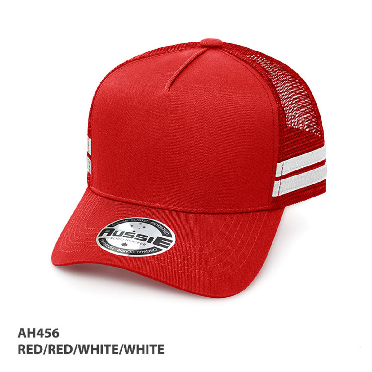 Grace Collection AH456 A-Frame Striped Trucker Cap