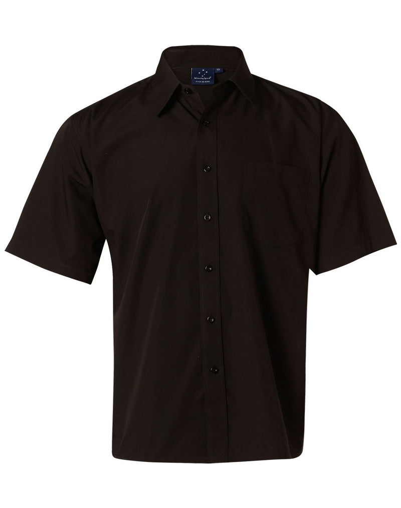 Winning Spirit-Men's Poplin Short Sleeve Business Shirt -BS01S