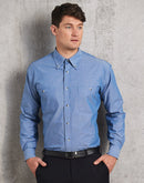 Winning Spirit-Men's Wrinkle Free Long Sleeve Chambray Shirts -BS03L