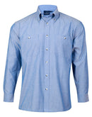 Winning Spirit-Men's Wrinkle Free Long Sleeve Chambray Shirts -BS03L