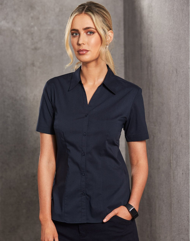 Winning Spirit -Women's Teflon Executive Short Sleeve Shirt--BS07S