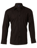 Winning Spirit -Men's Herringbone Pin Stripe Long Sleeve Shirt -BS17