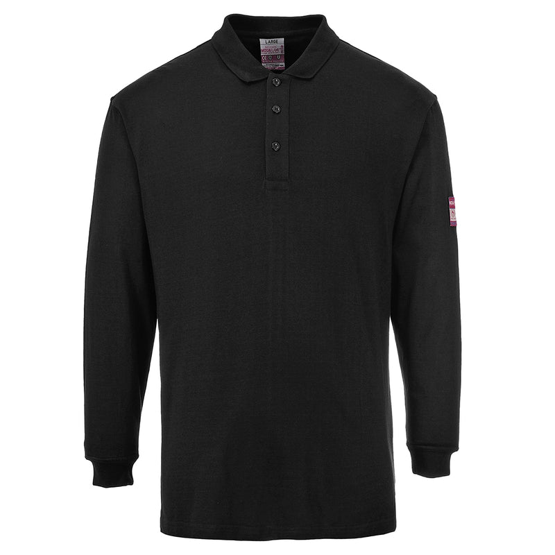 Portwest-FR10 - Flame Resistant Anti-Static Long Sleeve Polo Shirt