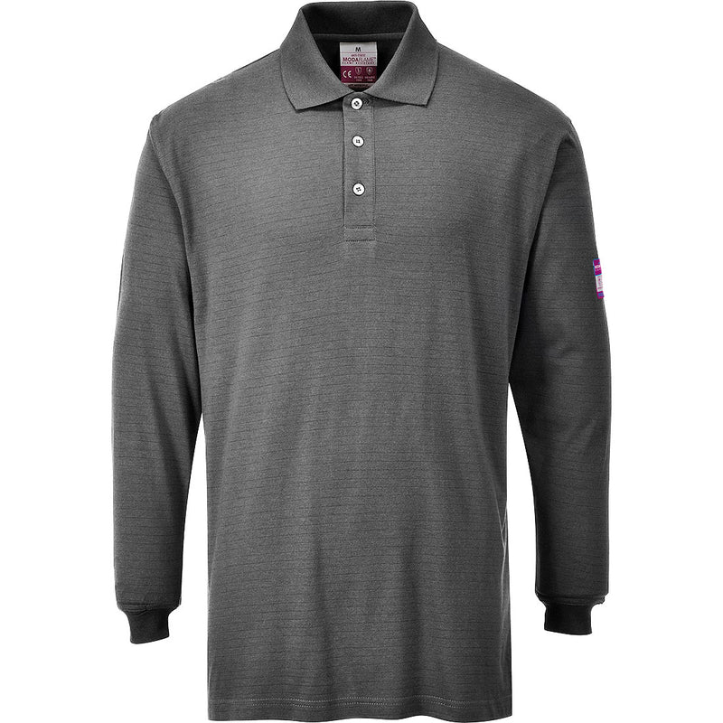 Portwest-FR10 - Flame Resistant Anti-Static Long Sleeve Polo Shirt