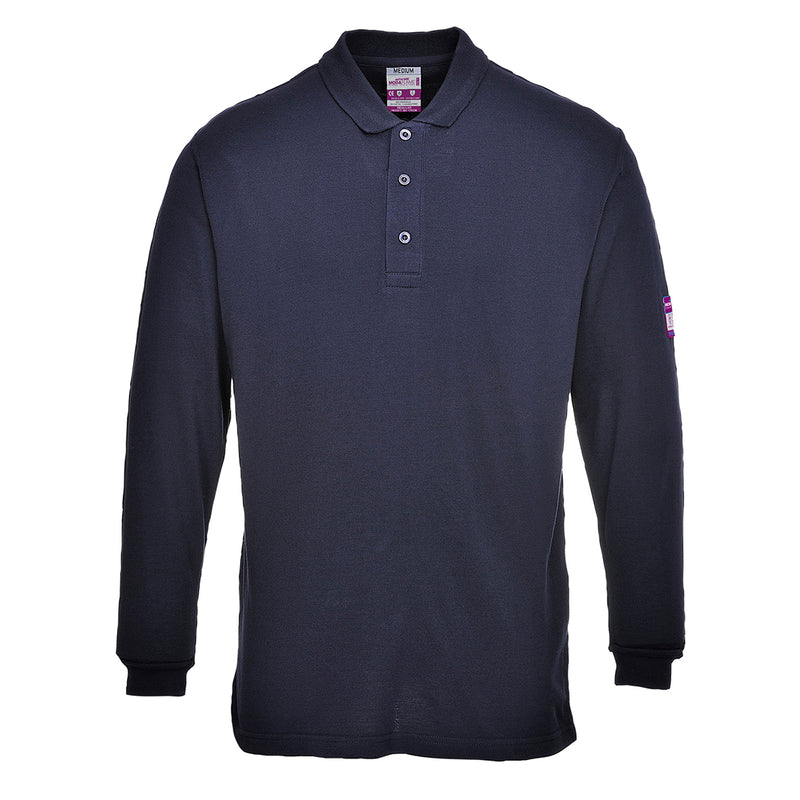 Portwest-FR10 - Flame Resistant Anti-Static Long Sleeve Polo Shirt