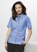 Biz Collection Ladies Wrinkle Free Chambray Short Sleeve Shirt LB6200 - Star Uniforms Australia