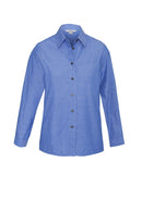 Biz Collection Ladies Wrinkle Free Chambray Long Sleeve Shirt   Lb6201 - Star Uniforms Australia