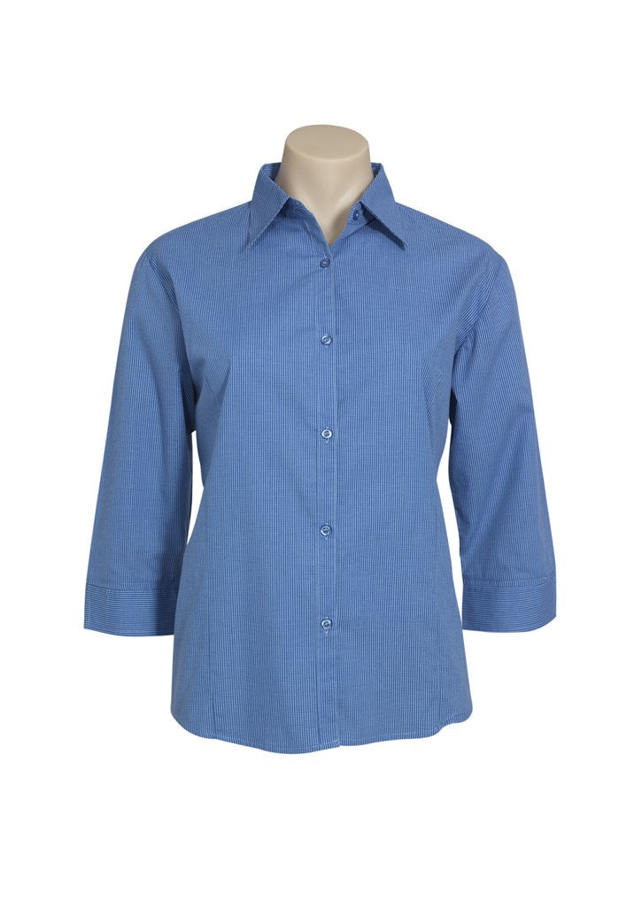 Biz Collection Ladies Micro Check 3/4 Sleeve Shirt LB8200 - Star Uniforms Australia