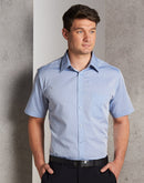 Winning Spirit -Men's Fine Chambray Short Sleeve Shirt -M7011