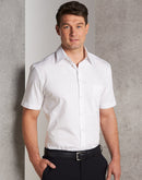 Winning Spirit-Men's Fine Twill Short Sleeve Shirt-M7030S