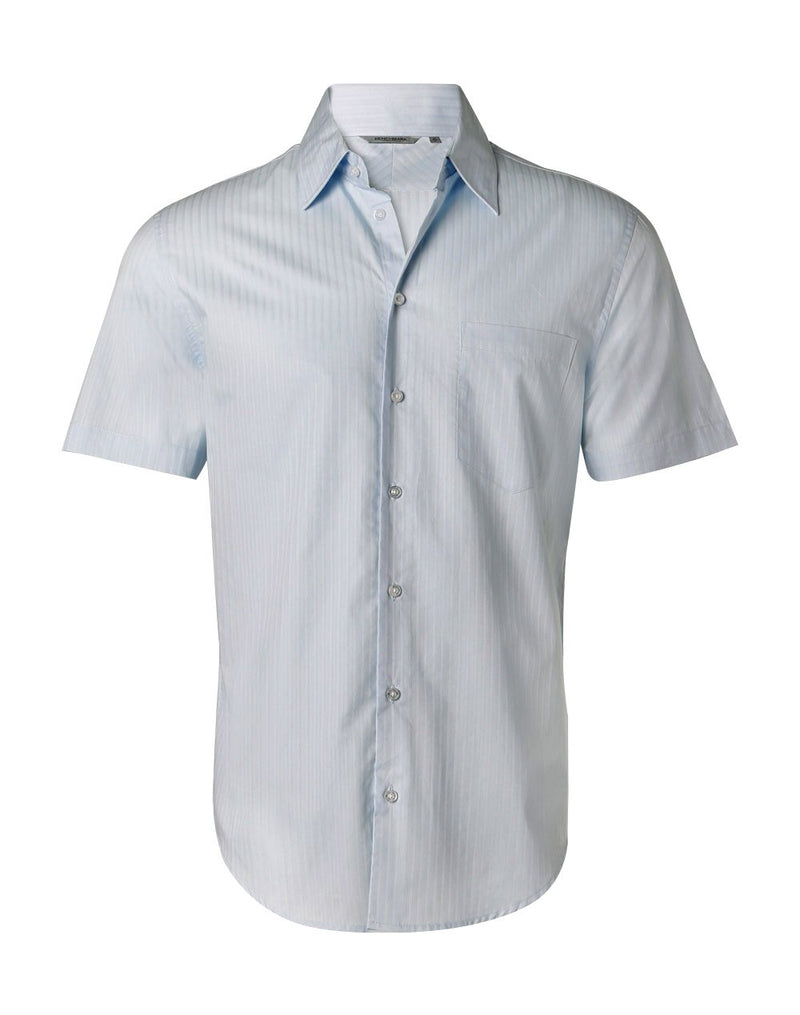 Winning Spirit-Men's Self Stripe Short Sleeve Shirt-M7100S