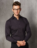 Winning Spirit -Men's Dobby Stripe Long Sleeve Shirt-M7132