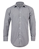 Winning Spirit-Men’s Gingham Check Long Sleeve Shirt with Roll-up Tab Sleeve-M7300L