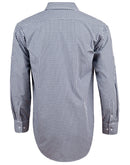 Winning Spirit-Men’s Gingham Check Long Sleeve Shirt with Roll-up Tab Sleeve-M7300L