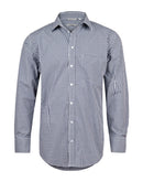 Winning Spirit-Men’s Gingham Check Long Sleeve Shirt with Roll-up Tab Sleeve-M7300L