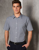 Winning Spirit-Men’s Gingham Check Short Sleeve Shirt-M7300S