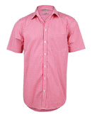 Winning Spirit-Men’s Gingham Check Short Sleeve Shirt-M7300S