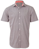 Winning Spirit-Men’s Gingham Check Short Sleeve Shirt-M7330S
