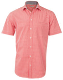 Winning Spirit-Men’s Gingham Check Short Sleeve Shirt-M7330S