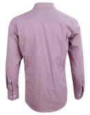 Winning Spirit-Men’s Two Tone Mini Gingham Long Sleeve Shirt-M7340L