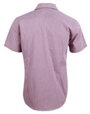 Winning Spirit-Men’s Two Tone Mini Gingham Short Sleeve Shirt-M7340S