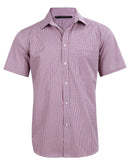 Winning Spirit-Men’s Two Tone Mini Gingham Short Sleeve Shirt-M7340S