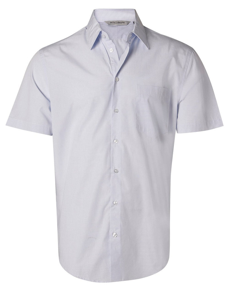 Winning Spirit-Men's Mini Check Short Sleeve Shirt -M7360S