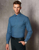 Winning Spirit-Ascot Mens Long Sleeve Dot  Jacquard Stretch Shirt-M7400L