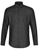 Winning Spirit-Ascot Mens Long Sleeve Dot  Jacquard Stretch Shirt-M7400L