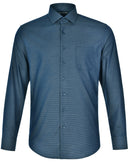 Winning Spirit-Ascot Mens Long Sleeve Dot  Jacquard Stretch Shirt-M7400L