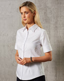 Winning Spirit-Women's Fine Twill Short Sleeve Shirt-M8030S