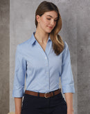 Winning Spirit-Women's CVC Oxford 3/4 Sleeve Shirt-M8040Q