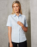 Winning Spirit-Women's Self Stripe Short Sleeve Shirt -M8100S