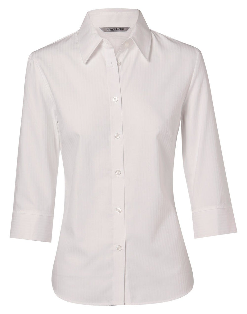 Winning Spirit -Women's Mini Herringbone 3/4 Sleeve Shirt-M8113