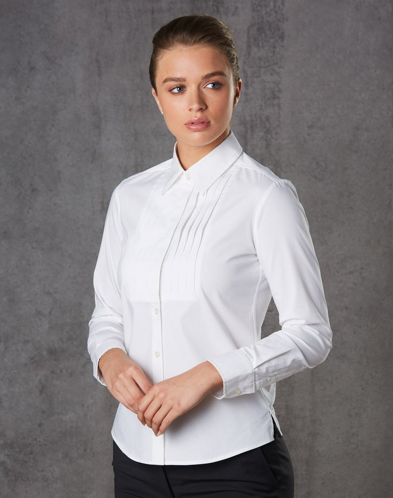 Winning Spirit-Women's Stretch Tuck Front Long Sleeve Shirt-M8192