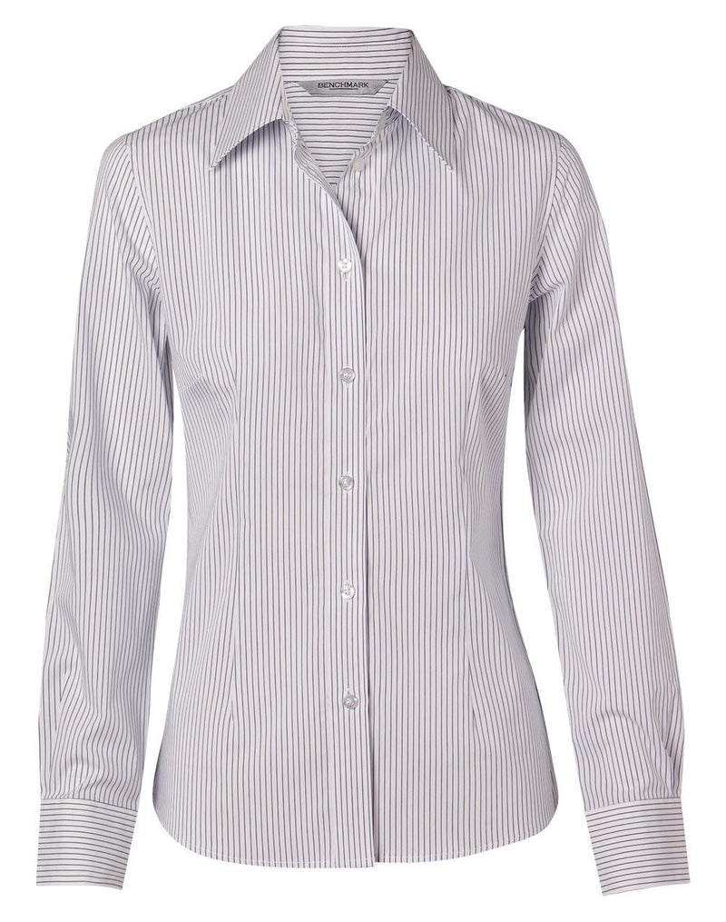 Winning Spirit-Women's Ticking Stripe Long Sleeve Shirt-M8200L