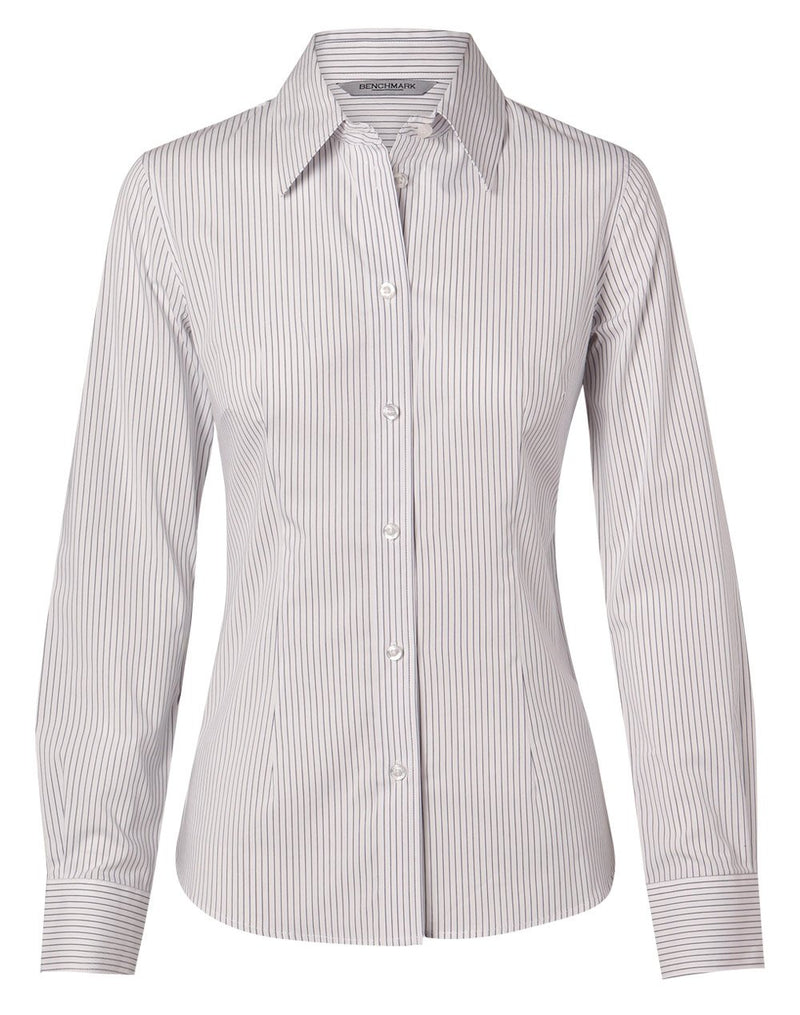 Winning Spirit-Women's Ticking Stripe Long Sleeve Shirt-M8200L