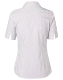 Winning Spirit -Women's Ticking Stripe Short Sleeve Shirt- M8200S