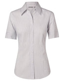 Winning Spirit -Women's Ticking Stripe Short Sleeve Shirt- M8200S